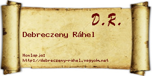 Debreczeny Ráhel névjegykártya
